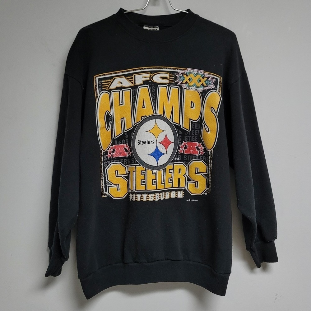 Vintage Pittsburgh Steelers AFC‎ Champs 1996 Tultex Sweatshirt Mens Large